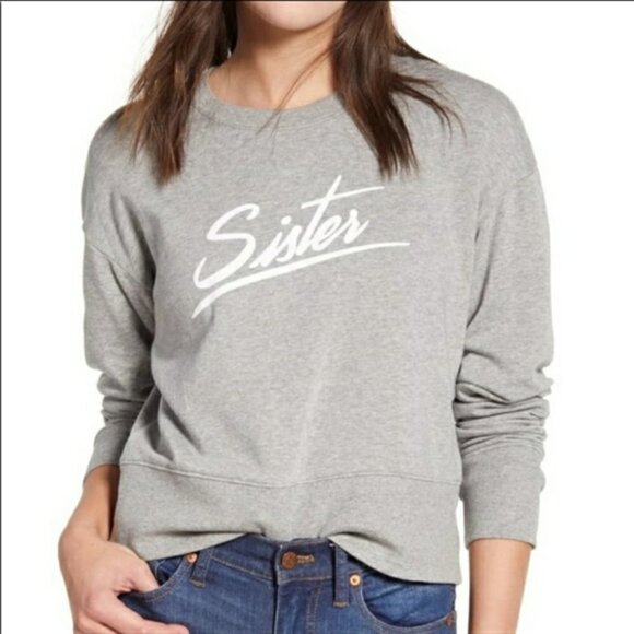 Mile(s) by Madewell SISTER Crewneck Sweatshirt Grey‎ Large - Picture 1 of 7